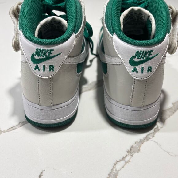 Nike Air Force 1 Mid By You Green Leather Canvas Sneakers 9 Athletic DV3903 900 - Picture 4 of 13